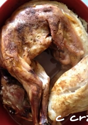 Una foto de Conejo asado en microondas