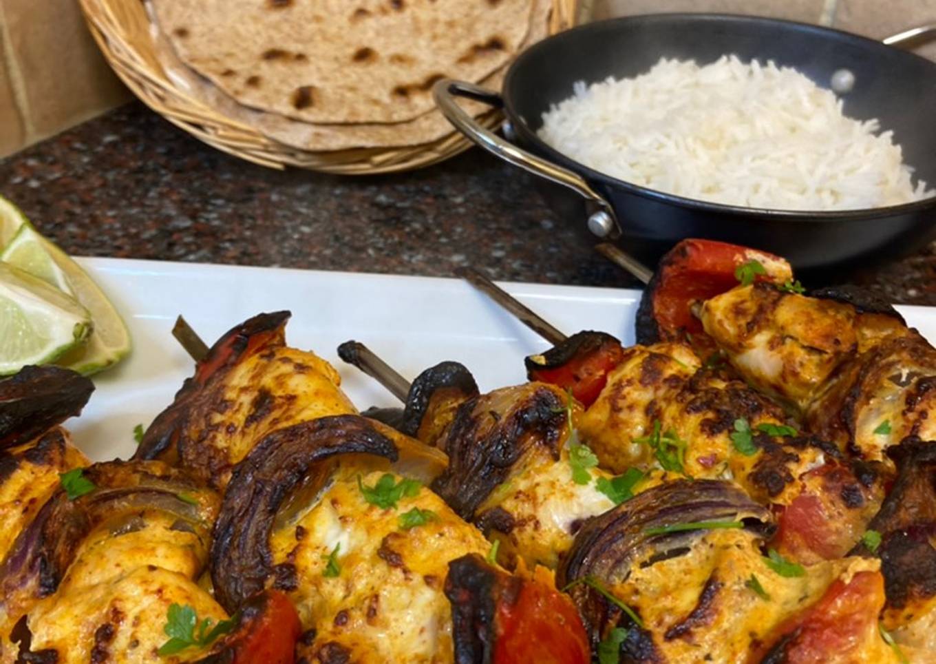 Spicy tikka chicken kebabs