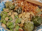A picture of leftover edamame
