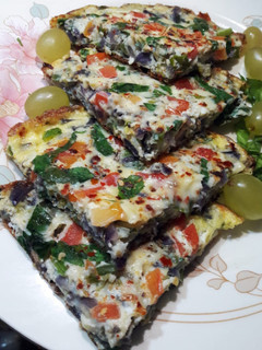 A picture of Vegetable cheese egg omelette.
