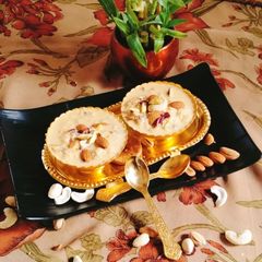 Almond kheer (badam payasam) A picture of Almond kheer (badam payasam).