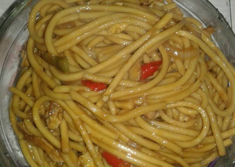 Resep Mie lidi saus tiram yang Bikin Ngiler