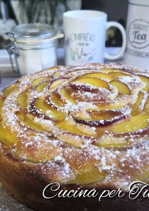 A picture of Peach and Mascarpone Soft Cake.