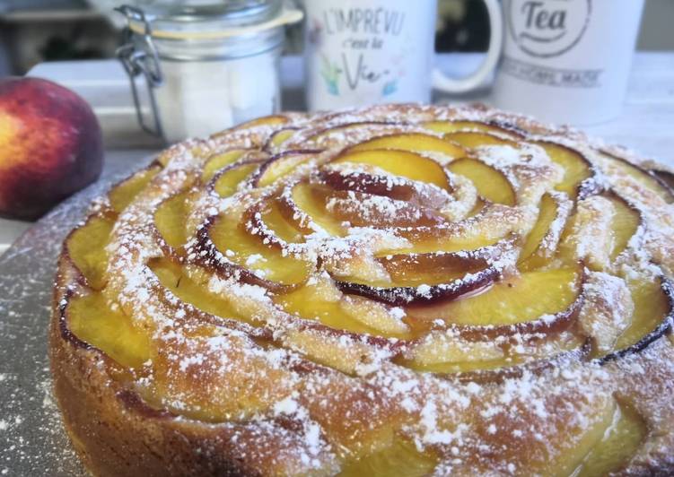 Recette Des Gâteau moelleux pêches et Mascarpone