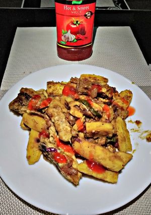 A picture of Onepot matoke and chicken#foodphotographychallenge.