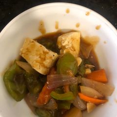 A picture of Veggies in garlic sauce.