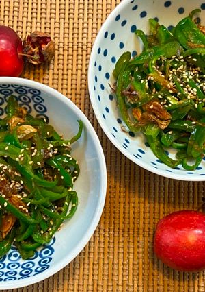 A picture of Japanese Sweet Green Pepper Fry.