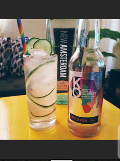 A picture of Rose, cucumber gin fizz.