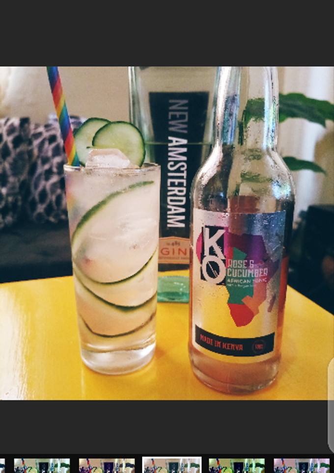 A picture of Rose, cucumber gin fizz.