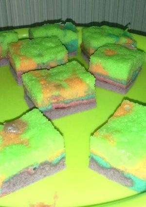 Foto resep Bolu kukus pelangi simple