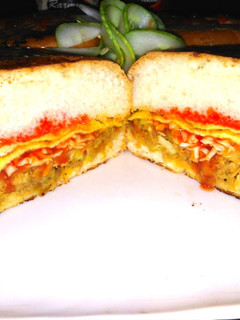 A picture of Chicken shami burger.