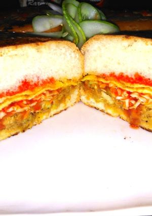 A picture of Chicken shami burger.
