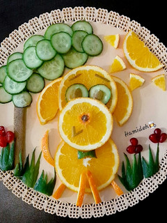 عکسی از دستور بشقاب میوه کودک(سگِ خجالتی)😍