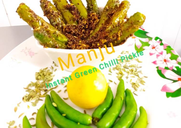 Steps to Prepare Super Quick Homemade Instant Green Chilli pickle