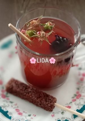 عکسی از دستور چای ترش و گل محمدی با نبات شکر قهوه ای