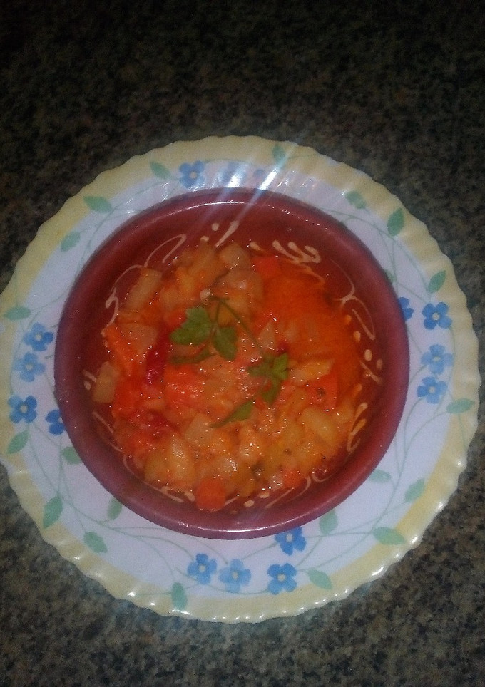Una foto de Calabacines con tomate