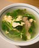 莧菜肉羹蛋花味噌湯