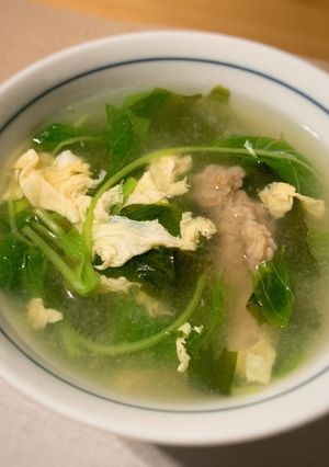 莧菜肉羹蛋花味噌湯 的食譜成品照片