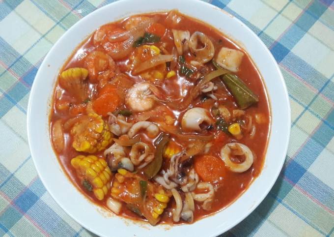 Cumi udang saos Padang