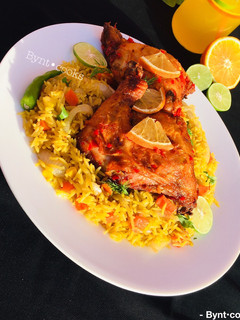 A picture of (stir-fried) curry rice.