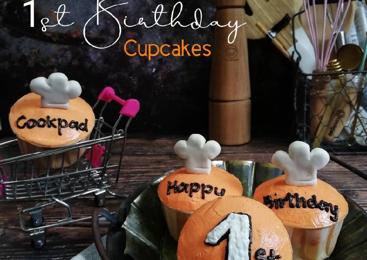 Cookpad 1st birthday cupcakes
