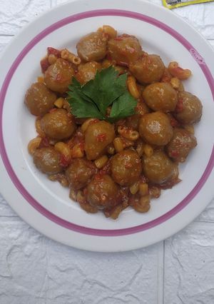 Foto resep Macaroni & Bakso pedas manis