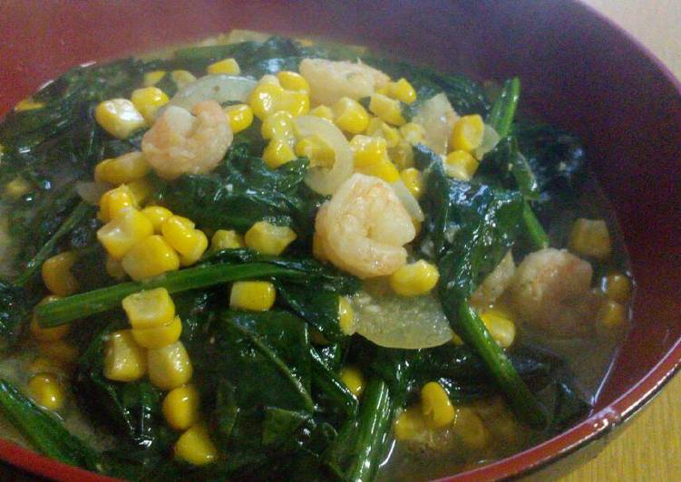 Resep Tumis horenzo / bayam Jepang jagung udang simpel Lezat