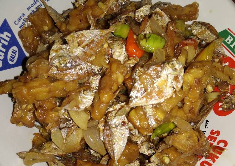 Olahan Kering tempe ikan asin | Langkah Membuat Kering tempe ikan asin Yang Enak Banget