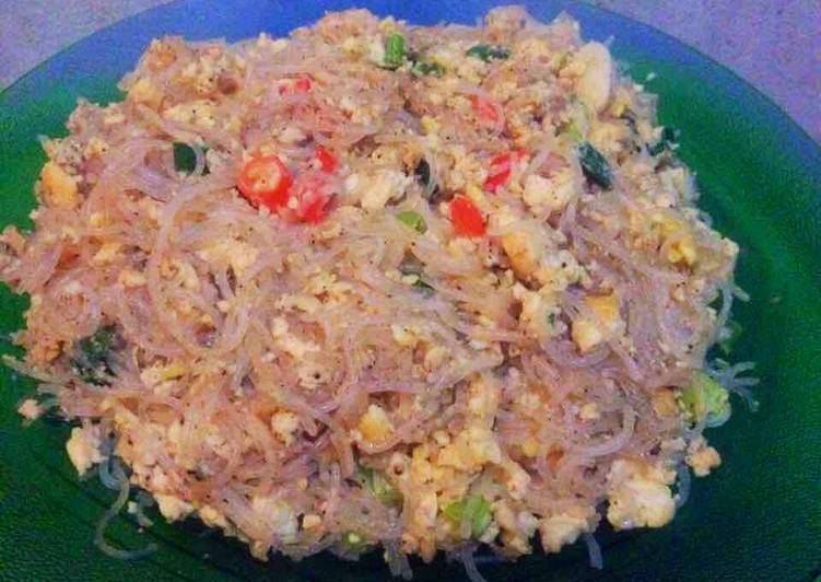 Bihun tahu telur goreng lada hitam