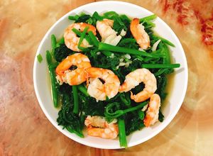 Hình của món Rau bí xào tôm.