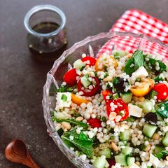 A picture of Mediterranean Pearl Couscous Salad#Authormarathon.
