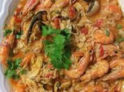 Uma foto de arroz de marisco