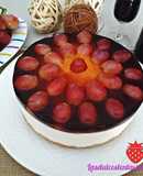 Tarta de Queso y Uvas con Vino Dulce