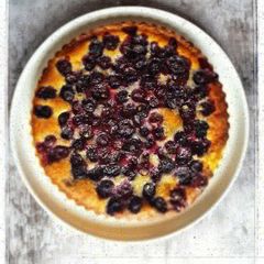 A picture of Blue Berry almond tart.