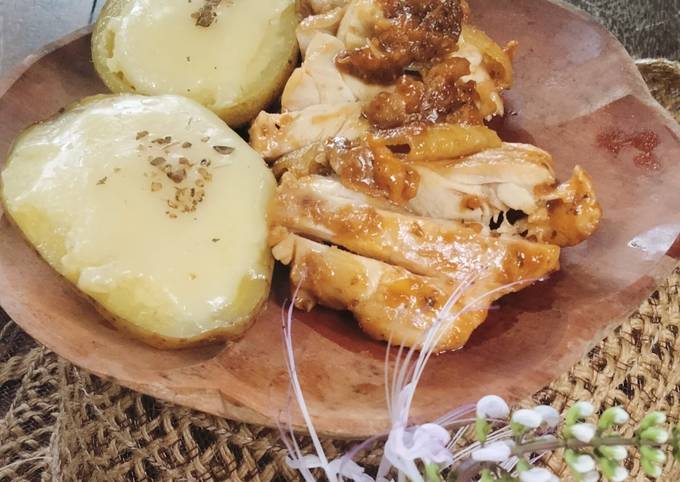 Resep Steak potato saus mozarella Anti Gagal