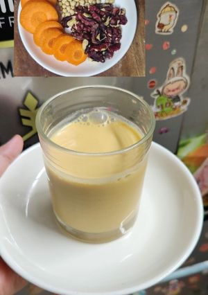 Hình của món Sữa đậu nành + óc chó + cà rốt🥕🥕🥕🫛🫛🫛.
