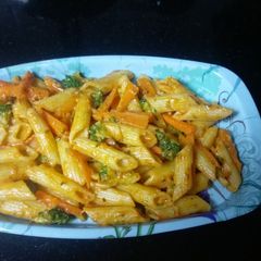 Veggie pasta A picture of Veggie pasta.