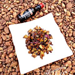 A picture of Yam and plantain stir fry.