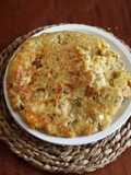 Tortilla de patatas y berenjena con queso