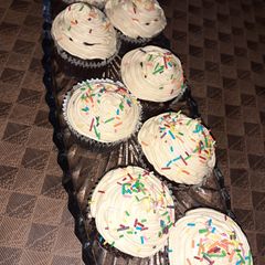 A picture of Moist Chocolate cream cupcakes♡.