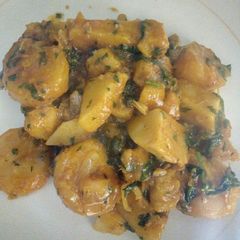 A picture of Yam and plantain porridge.