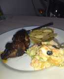 Costilla a la miel en reducción de vino tinto