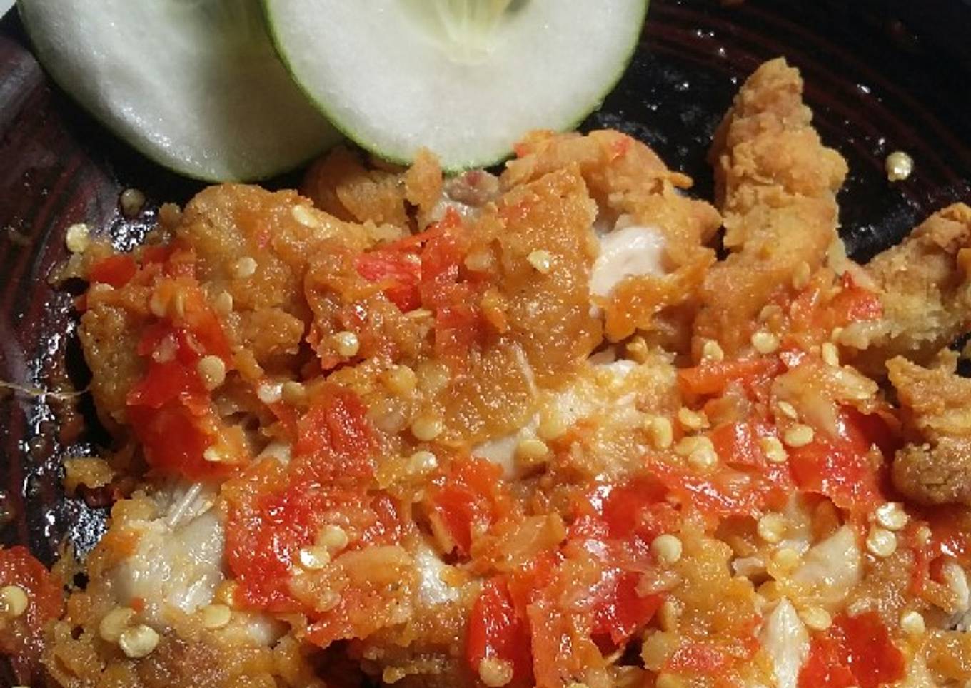 Ayam geprek sambel bawang