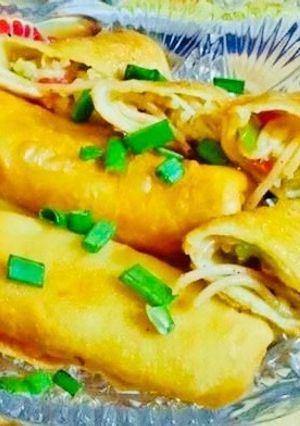 A picture of Egg Chinese rolls (with noodles)#ILovePastaFor My guests,kids.