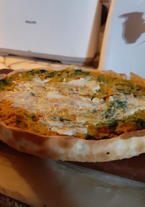 Una foto de Tarta de zapallo y espinaca bajo en calorías