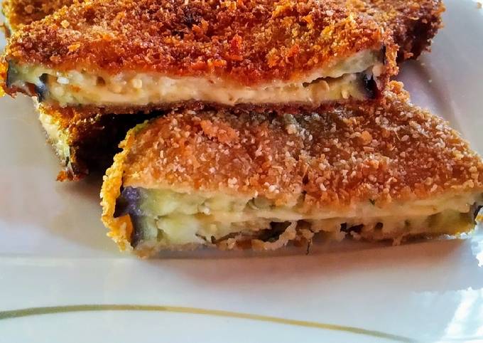 Milanesa de berenjena rellena con queso Receta de Cristina Franck- Cookpad