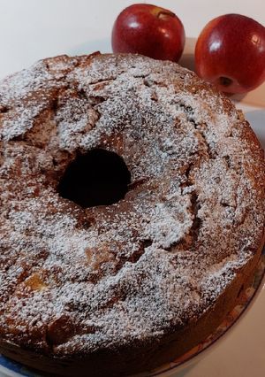 Una foto de Torta de Manzana y Avena grandota