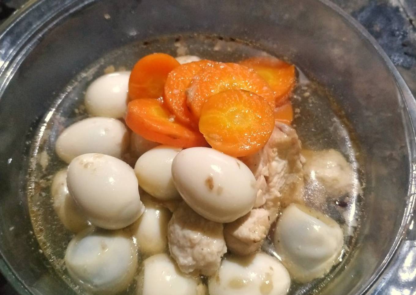 Sop ayam bakso telur puyuh