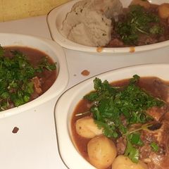 Ugali plus Stewed Fried Beef A picture of Ugali plus Stewed Fried Beef.