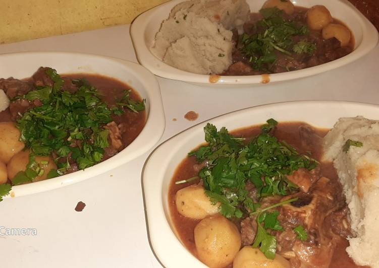 Simple Way to Prepare Award-winning Ugali plus Stewed Fried Beef